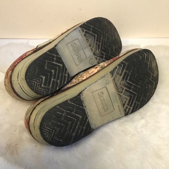 Sanita Vegan Floral Print Clog 38 / 7 red tan - Picture 7 of 9